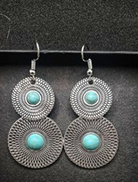 Blyth Stylish Circular Turquoise Earrings