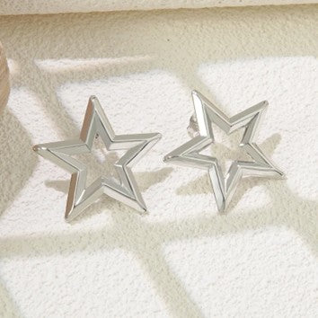 Maine Stainless Steel Star Stud Earrings