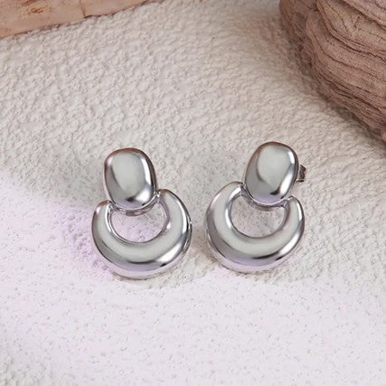 Maryland 1 Stainless Steel Single Circle Stud Earrings