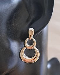 Maryland 2 Stainless Steel Double Circle Stud Earrings