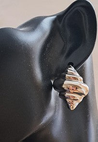 Michigan 3 Stainless Steel Tornado Stud Earrings