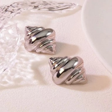 Michigan 3 Stainless Steel Tornado Stud Earrings