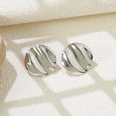 Minnesota 2 Stainless Steel Button Stud Earrings