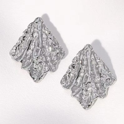 Montana 2 Stainless Steel Leaf Stud Earrings