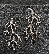 Montana 3 Stainless Steel Branch Stud Earrings