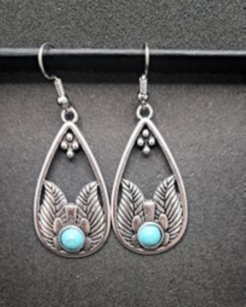 Basingstoke Filigree Turquoise Teardrop Earrings