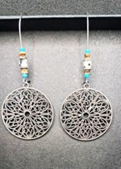 Bournemouth Filigree Circular Metal Earrings
