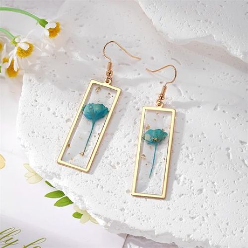 Aire Natural Dried Flowers Drop Earrings