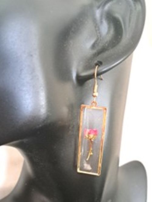 Aire Natural Dried Flowers Drop Earrings