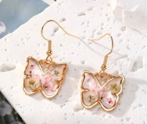 Exe Natural Dried Flowers Drop Earrings