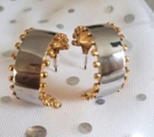 Alabama Stainless Steel Cuff Earrings with 18ct Gold Plating