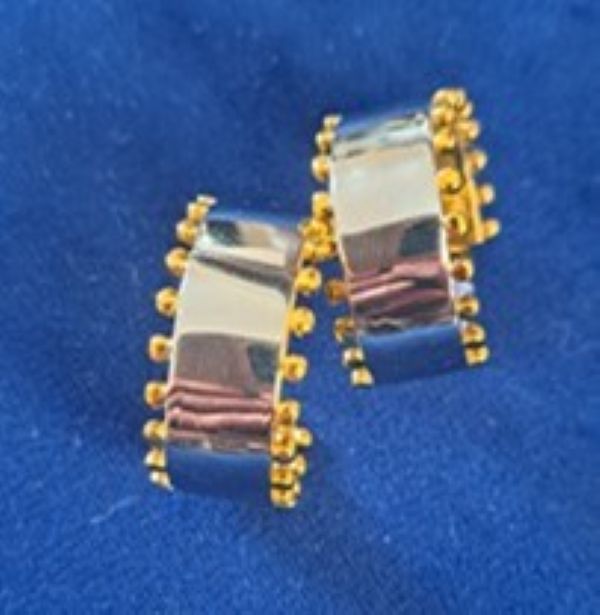 Alabama Stainless Steel Cuff Earrings with 18ct Gold Plating
