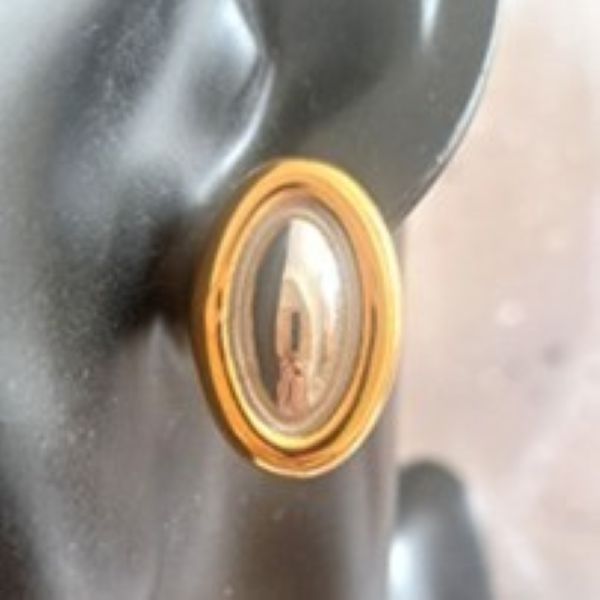 Alaska Stainless Steel Oval Earrings with 18ct Gold Plating