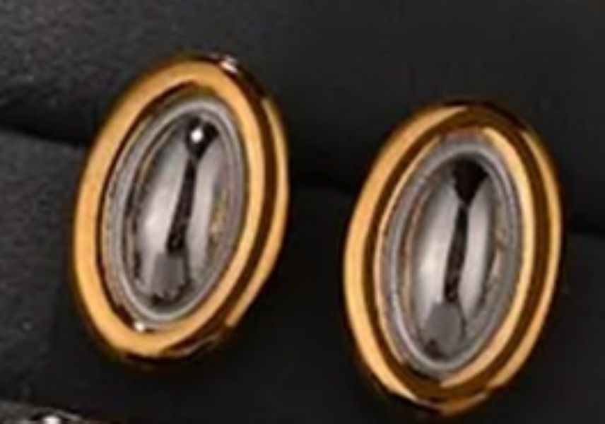 Alaska Stainless Steel Oval Earrings with 18ct Gold Plating