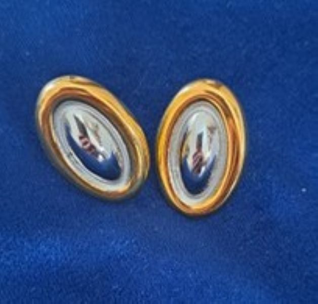 Alaska Stainless Steel Oval Earrings with 18ct Gold Plating