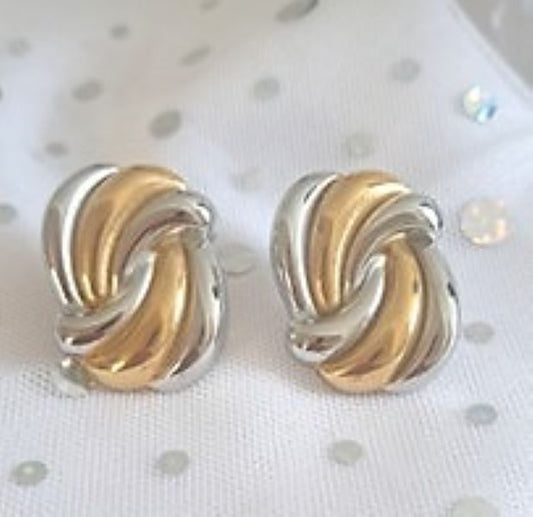 Colorado Stainless Steel Spiral Earrings with 18ct Gold Plating