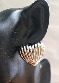 Louisiana 3 Stainless Steel Ridged Heart Stud Earrings