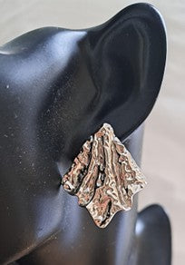 Montana 2 Stainless Steel Leaf Stud Earrings